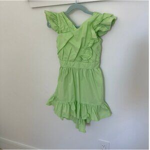 Habitual Girls High-Low Green Ruffle Dress, 5/6